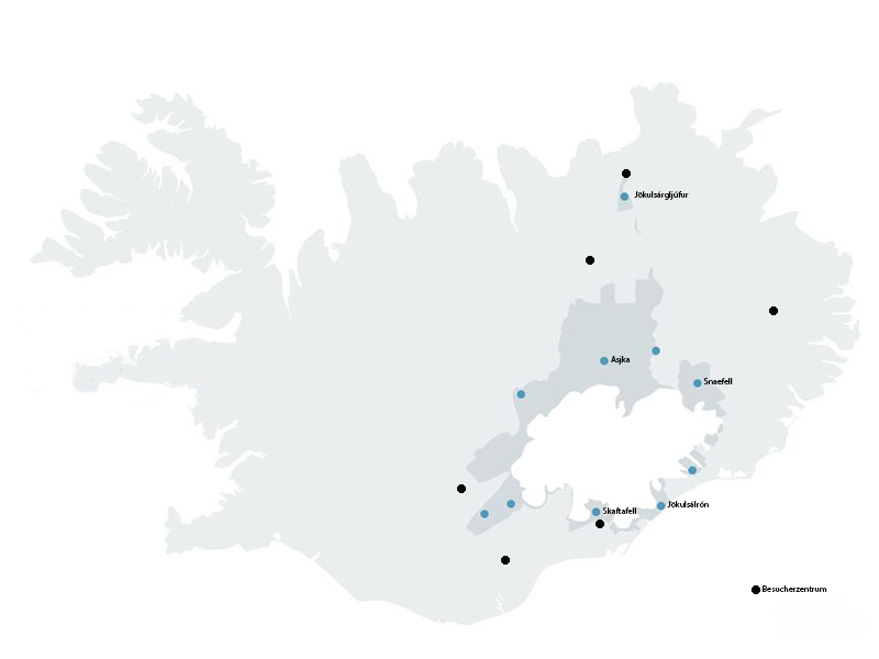Karte Vatnajökull-Nationalpark - Vatnajokulsthjodgardur.is