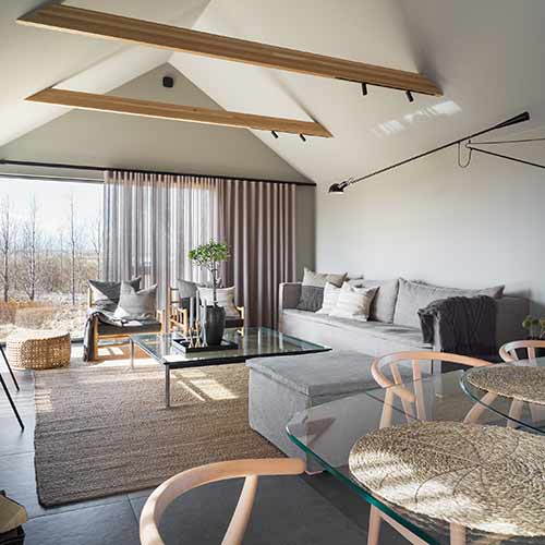 Wohnbereich Ferienhaus Fludir