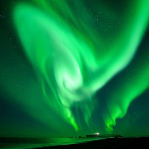 Nordlichter über Kap Dyrholey