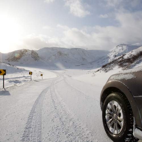Winterliche Straßen auf Island