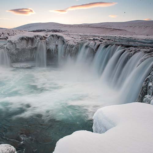 Godafoss im Winter © Visit North Iceland