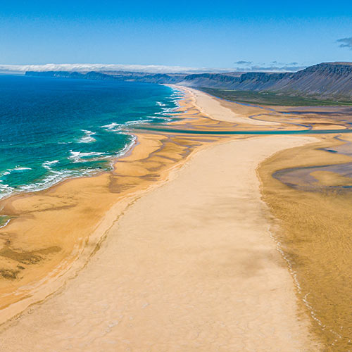Raudasandur Strand in den Westfjorden