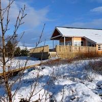 Außenansicht - Birta Ferienhaus in Südisland im Winter