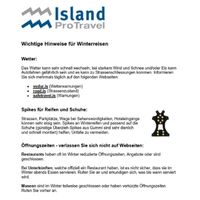 Hinweise für Winterreisen
