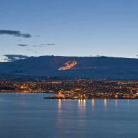 Akureyri bei abendlichem Licht